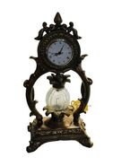 Antique Bronze Clock-15 Inches Tall-Functional Light Bulb - $445.38