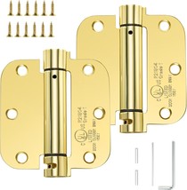 Sophia Self-Closing Door Hinge 3.5 Inch Rounded 5/8 Radius, Polished Brass - $33.96