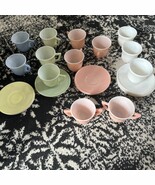 Childrens Hazel Atlas Moderntone 1950s Little Hostess 22 Pc Glass Tea Set - $817.29 MXN