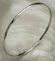 Small .925 Sterling Silver Braided Bangle Bracelet - £19.57 GBP