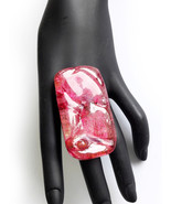Big Statement Ring, Pink Ring Rectangle, Smooth Ring, Oversized, Huge La... - $36.00