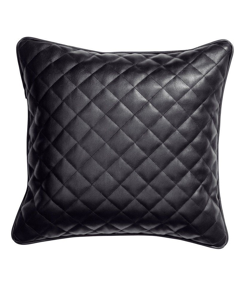 Cushion Cover Leather Pillow Throw Hair Decorative Genuine Decor Rug Bla... - $9.49+