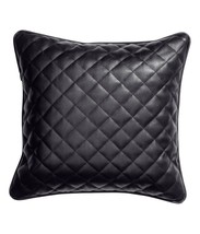 Cushion Cover Leather Pillow Throw Hair Decorative Genuine Decor Rug Bla... - $9.49+
