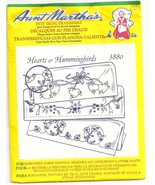 CRAFTS Aunt Martha&#39;s Hot Iron Transfers #3880 Hearts &amp; Hummingbirds - $183.76 MXN