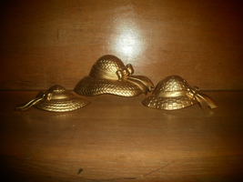 3 Gold Bonnet Wall Decorations , Burnwood Products  - $5.00