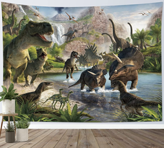 HVEST Dinosaur Tapestry Wild Ancient Predator Animal Wall Hanging Tropical Fores - £13.85 GBP