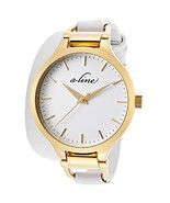 a_line Women&#39;s AL-80027-YG-02-WHT Gemini Stainless Steel Watch with Whit... - $38.78 CAD
