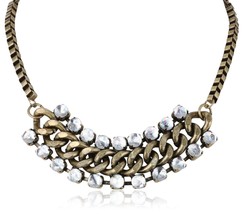 Steve Madden Bead and Chain Toggle Necklace 18&quot; - £17.57 GBP