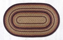 Earth Rugs C-371 Black Cherry Chocolate Cream Oval Braided Rug 27&quot; x 45&quot; - £55.26 GBP