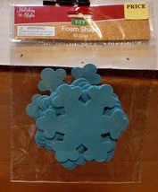 Foam Shape Christmas 10 ea Snowflakes Blue 4&quot; Round By Holiday Style NIB 274L - $2.89