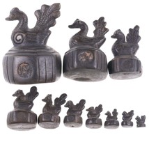 Extensive Antique Burmese Bronze opium weight set n - £469.77 GBP