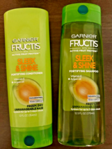 Garnier Fructis Sleek &amp; Shine Shampoo &amp; Conditioner Set, 12.5/12 oz, Frizzy Hair - £14.32 GBP