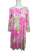 Lilly Pulitzer Womens Floral Hawaiian Tunic A Line Midi Dress Medium 3/4... - £64.32 GBP