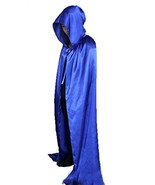 Unisex Hooded Cloak Role halloween Cape Play Costume Full Length Blue 170cm - £19.70 GBP