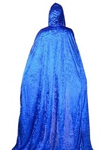 Unisex Hooded Cloak Role halloween Cape Play Costume Full Length Blue 130cm - £22.74 GBP