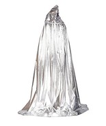 Hooded Cloak Role Cape Play Costume Shining Silver 170cm - $25.73