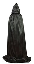 Men Hooded Cape Role Halloween Play Costume Black 130cm - £15.81 GBP