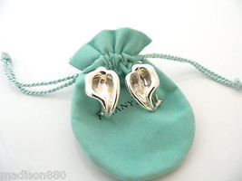 Tiffany &amp; Co Silver Peretti Nature Flower Calla Lily Clip On Earrings Gift Pouch - £298.80 GBP