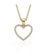 0.30Ct moissanite diamond Real Gold Heart charm Pendants, love heart dia... - $2,406.53 MXN