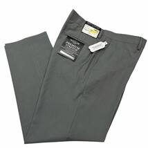 Haggar Premium Dress Pants Mens 38x30 Med Gray Stretch Straight Fit Wrin... - $25.86