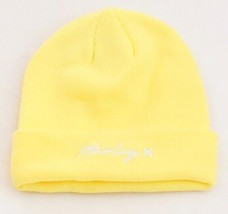 Hurley Yellow Script Knit Cuff Beanie Women&#39;s One Size NWT - £31.18 GBP