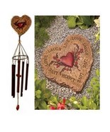 Stepping Stone and Windchime Set - Heart Shaped with Live Love Laugh Sen... - £19.88 GBP