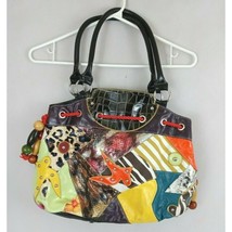 Colorful Women&#39;s Handbag Purse Studded With Rope &amp; Large Beads - $14.84