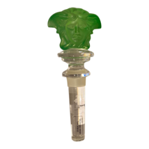 Vintage Versace Green Medusa Head Crystal Wine Bottle Stopper-Rosenthal Austria - $499.00