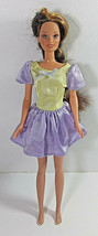 Vintage Barbie Doll Clothing Dress Mattel Purple Yellow Mini Short Sleev... - £7.72 GBP