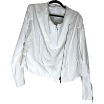 Blank NYC Style # 68KG5147NO Women Size XXL White Moto Jacket Bomber Mesh Zip fr - £29.73 GBP