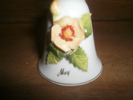 Brinton Bone China Bell , May with Flowers and Gold Trim - $3.00