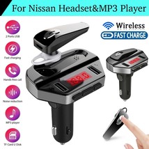 For Nissan Driver Bluetooth Car FM Transmitter Adapter Charger 2 USB Hea... - £14.94 GBP