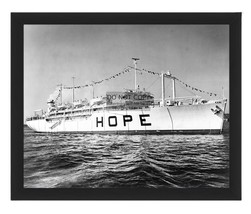 Ss Hope Hospital Ship At Sea Formerly Nvay Uss Consolation 8X10 Framed Photo - £15.63 GBP