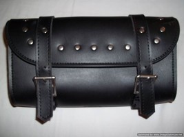 Motorcycle Handlebar Saddlebag  Black Leather Bag - Custom Made - $34.99