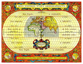 Vintage 1490 World Map 13 x 10 inch Giclee Canvas Print - £15.94 GBP