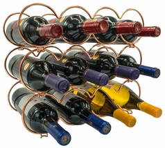 Sorbus 3-Tier Stackable Wine Rack Storage Organizer Hold 12 Bottles Meta... - $53.99