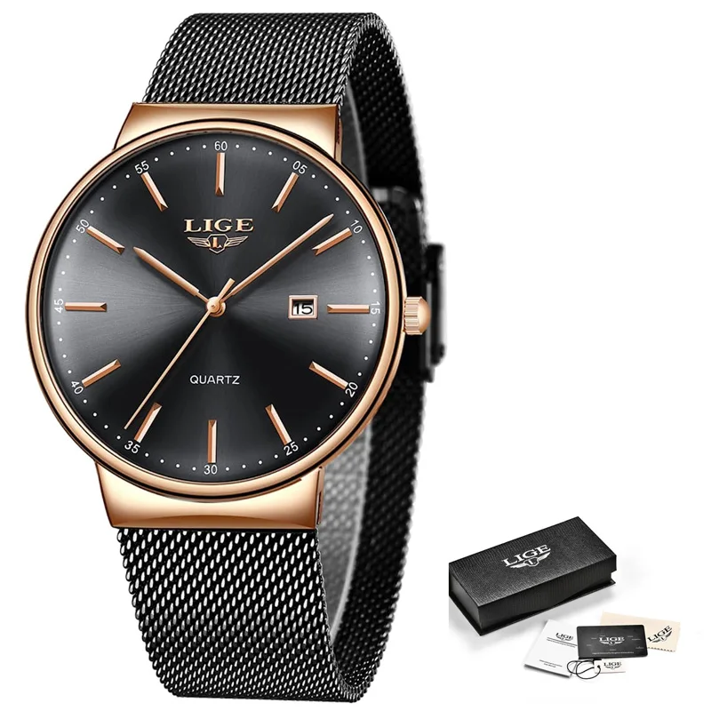 Mens Watches Fashion Ultra Thin Watch Man Waterproof Date Quartz WristWatch for  - £30.70 GBP