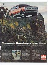 1976 Dodge Ramcharger Print Ad Automobile Car SUV 4x4 8.5&quot; x 11&quot; - £15.50 GBP