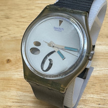 VTG &#39;91 Swatch Swiss Quartz Watch High Beam GM107 Men Mirrored Dial New Battery - £35.60 GBP