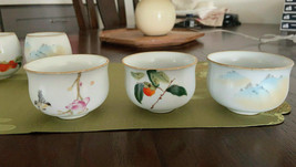China Teacup Chinese Painting Round Ceramic Kong Fu Tea Cup Set Of 3 - £20.80 GBP