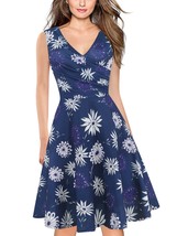 Floral Surplice Sleeveless A-Line Dress - $36.76