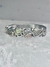 Black Hills Gold Ring leaves slender wedding band size 9.75 sterling sil... - $2,367.37 MXN