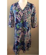 Chelsea Gunn Multicolor Print 3/4 Sleeve V-Neck Womens Stretchy Dress Si... - $19.98 CAD