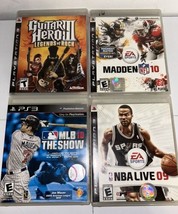 PlayStation 3 Game Lot Of 4 Games NBA Live 09-Guitar Hero III-Madden 10-MLB 10 - £21.70 GBP