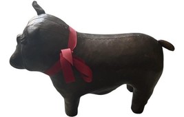 Vtg Dimitri Omersa Abercrombrie Leather Bulldog Dog London England Footstool image 7