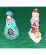 Vintage Byron Molds Figurines Christmas Village Victorian Woman &amp; Girl w... - $9.75