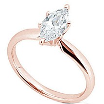 1Ct Marquise Solitaire Verlobungsring 14K Rose Vergoldet LC Moissanit - £121.29 GBP