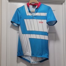 Paramount Design Blue / White Quarter Zip Cycling Jersey Mens M - £18.96 GBP