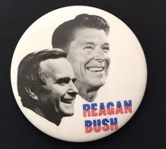 Ronald Reagan George H.W. Bush 1981 Presidential Campaign Election Button Pin 3&quot; - £11.01 GBP