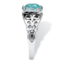 PalmBeach Jewelry Simulated Birthstone Silver Filigree Ring-December-Blue Topaz - $44.99